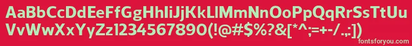 フォントReganExtrabold – 赤い背景に緑の文字