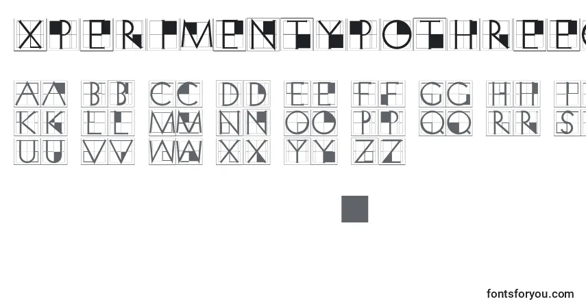 XperimentypothreeCrazy-fontti – aakkoset, numerot, erikoismerkit