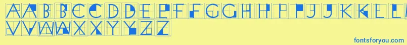 XperimentypothreeCrazy Font – Blue Fonts on Yellow Background