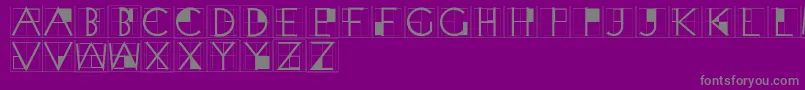 Fonte XperimentypothreeCrazy – fontes cinzas em um fundo violeta