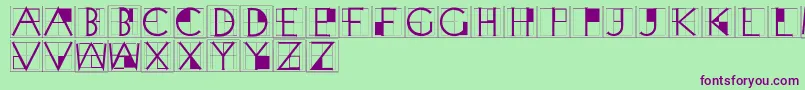 XperimentypothreeCrazy Font – Purple Fonts on Green Background