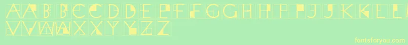 XperimentypothreeCrazy Font – Yellow Fonts on Green Background