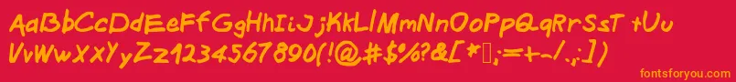 Middleschoolsucks1 Font – Orange Fonts on Red Background