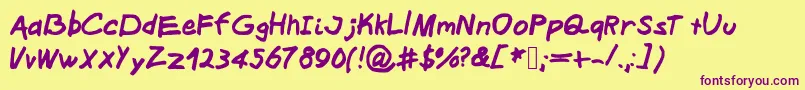 Middleschoolsucks1 Font – Purple Fonts on Yellow Background