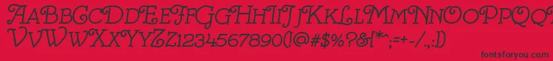 VillaAvgustina Font – Black Fonts on Red Background