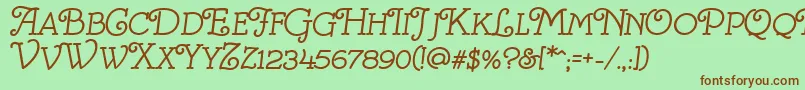 VillaAvgustina Font – Brown Fonts on Green Background