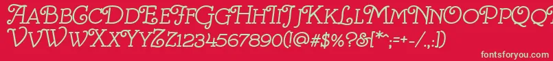 VillaAvgustina Font – Green Fonts on Red Background