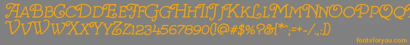 フォントVillaAvgustina – オレンジの文字は灰色の背景にあります。