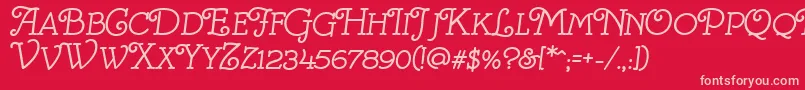 VillaAvgustina Font – Pink Fonts on Red Background