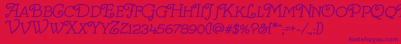 VillaAvgustina Font – Purple Fonts on Red Background