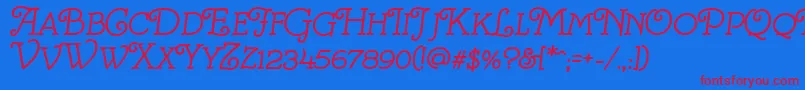 VillaAvgustina Font – Red Fonts on Blue Background