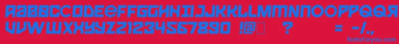 Spaceport1 Font – Blue Fonts on Red Background