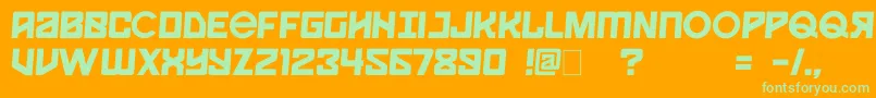 Spaceport1 Font – Green Fonts on Orange Background