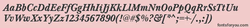 Baskerville ffy Font – Black Fonts on Pink Background