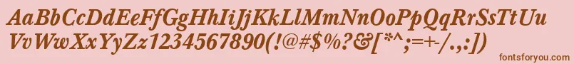 Baskerville ffy Font – Brown Fonts on Pink Background