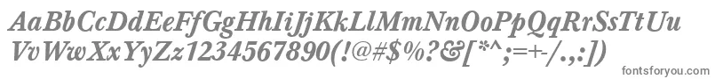 Baskerville ffy-fontti – harmaat kirjasimet valkoisella taustalla