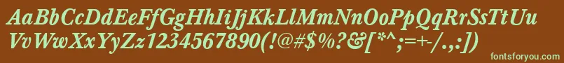 Baskerville ffy Font – Green Fonts on Brown Background