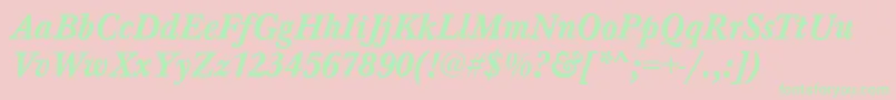 Baskerville ffy Font – Green Fonts on Pink Background