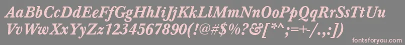 Baskerville ffy Font – Pink Fonts on Gray Background