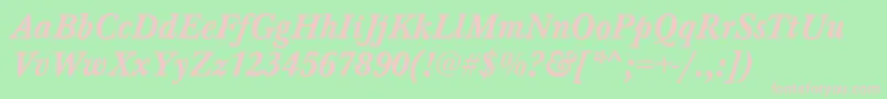 Baskerville ffy Font – Pink Fonts on Green Background