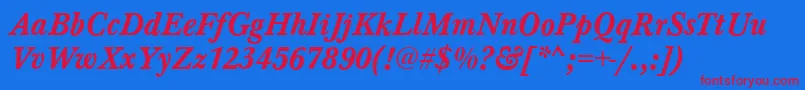 Baskerville ffy Font – Red Fonts on Blue Background