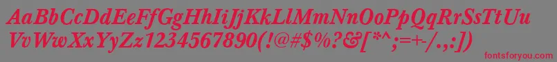 Baskerville ffy Font – Red Fonts on Gray Background