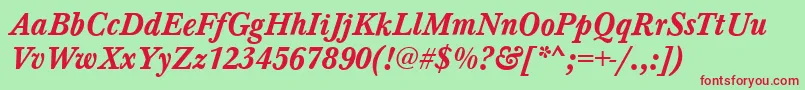 Baskerville ffy Font – Red Fonts on Green Background