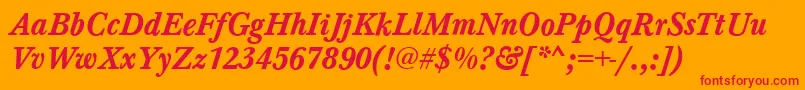 Baskerville ffy Font – Red Fonts on Orange Background