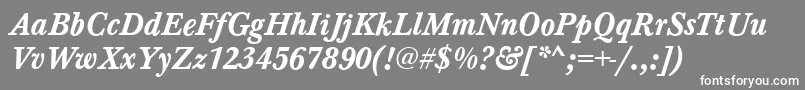 Baskerville ffy-Schriftart – Weiße Schriften auf grauem Hintergrund