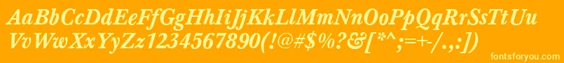 Baskerville ffy Font – Yellow Fonts on Orange Background