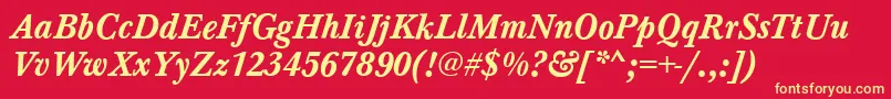 Baskerville ffy Font – Yellow Fonts on Red Background