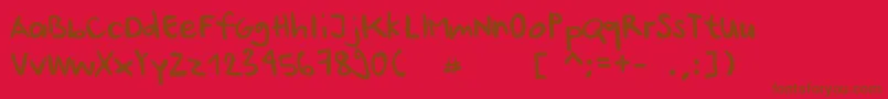 UrsulaHandschriftBeta02 Font – Brown Fonts on Red Background