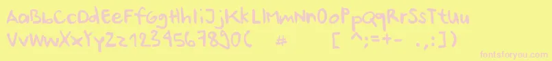UrsulaHandschriftBeta02 Font – Pink Fonts on Yellow Background