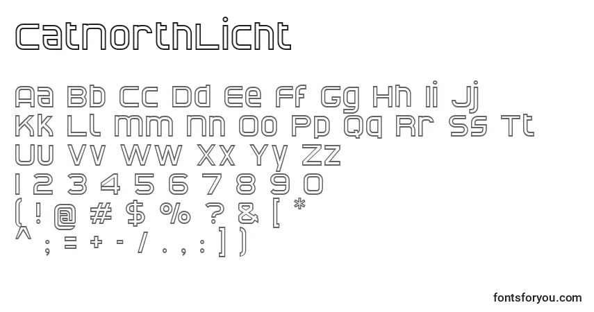 A fonte CatNorthLicht – alfabeto, números, caracteres especiais