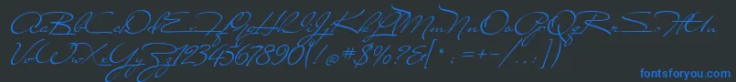 Шрифт Carolina – синие шрифты на чёрном фоне