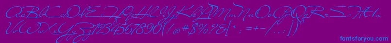 Шрифт Carolina – синие шрифты на фиолетовом фоне