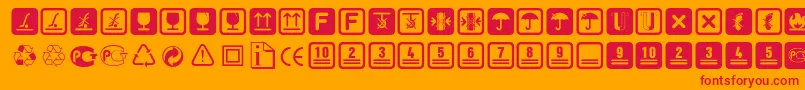 フォントNoticestd – オレンジの背景に赤い文字