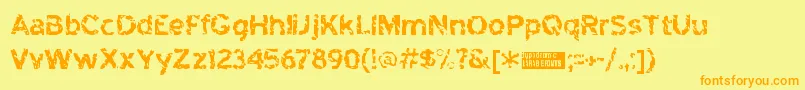 Heck Font – Orange Fonts on Yellow Background
