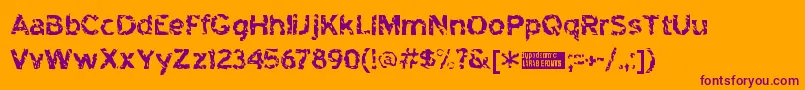 Heck Font – Purple Fonts on Orange Background