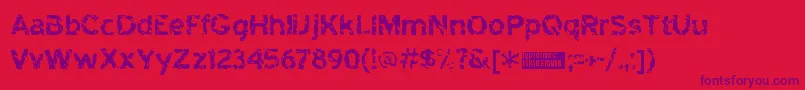 Heck Font – Purple Fonts on Red Background