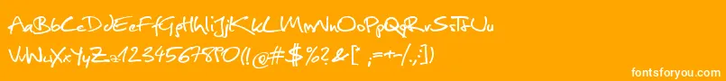 Comesinhandy Font – White Fonts on Orange Background