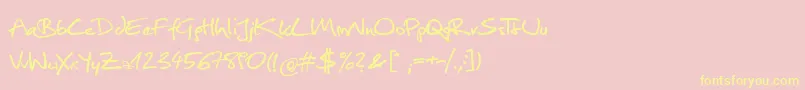 Comesinhandy Font – Yellow Fonts on Pink Background