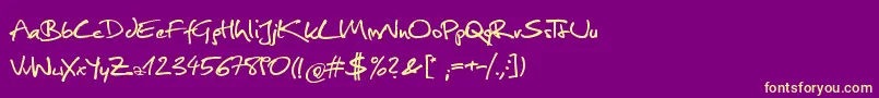 Comesinhandy Font – Yellow Fonts on Purple Background