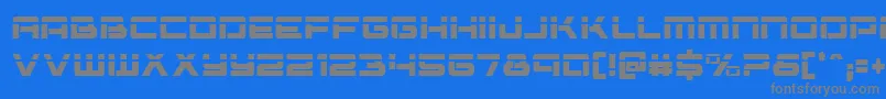 フォントVorpalcond – 青い背景に灰色の文字