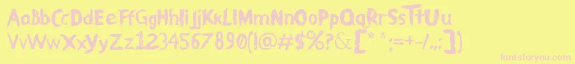 Family Font – Pink Fonts on Yellow Background