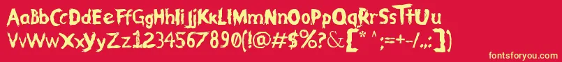 Family Font – Yellow Fonts on Red Background