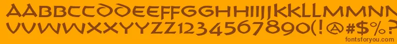 Czcionka CrushyourenemiesRegular – brązowe czcionki na pomarańczowym tle