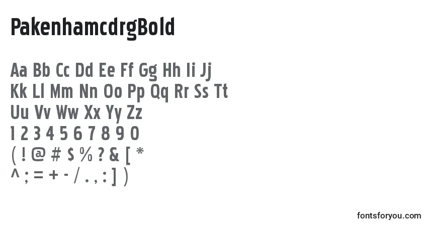 Шрифт PakenhamcdrgBold – алфавит, цифры, специальные символы