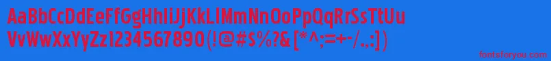 PakenhamcdrgBold Font – Red Fonts on Blue Background