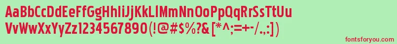 PakenhamcdrgBold-Schriftart – Rote Schriften auf grünem Hintergrund